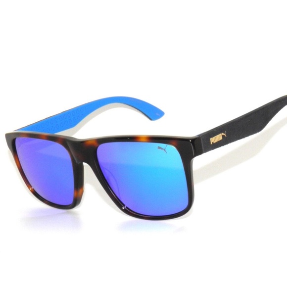 uma 0104S 005 54 SportStyle Havana black blue Mirror Sunglasses 0104 - Picture 1 of 5